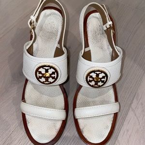 Tory Burch White Wedges